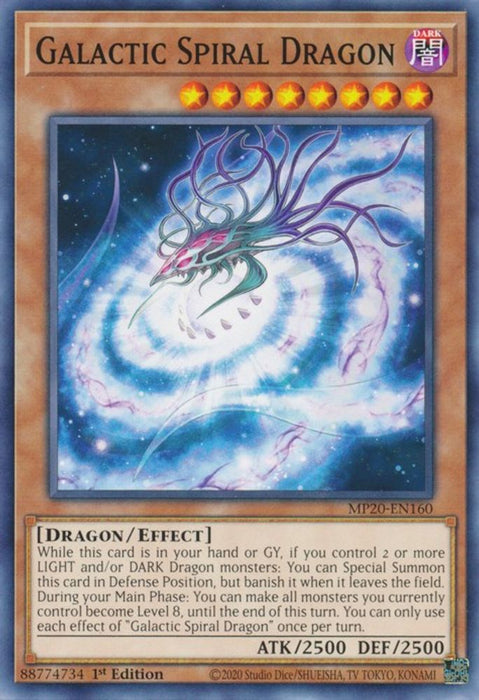Galactic Spiral Dragon (#MP20-EN160) (2020 Tin of Lost Memories) Near Mint 1st Edition