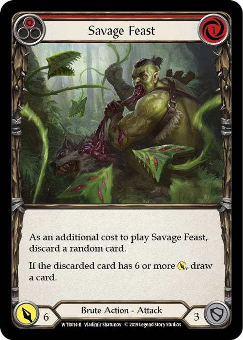 Savage Feast (Red) (#WTR014) (Welcome to Rathe) Near Mint Unlimited Edition Rainbow Foil