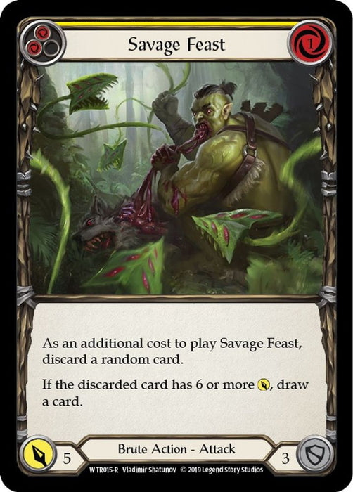 Savage Feast (Yellow) (#WTR015) (Welcome to Rathe) Near Mint Unlimited Edition Rainbow Foil