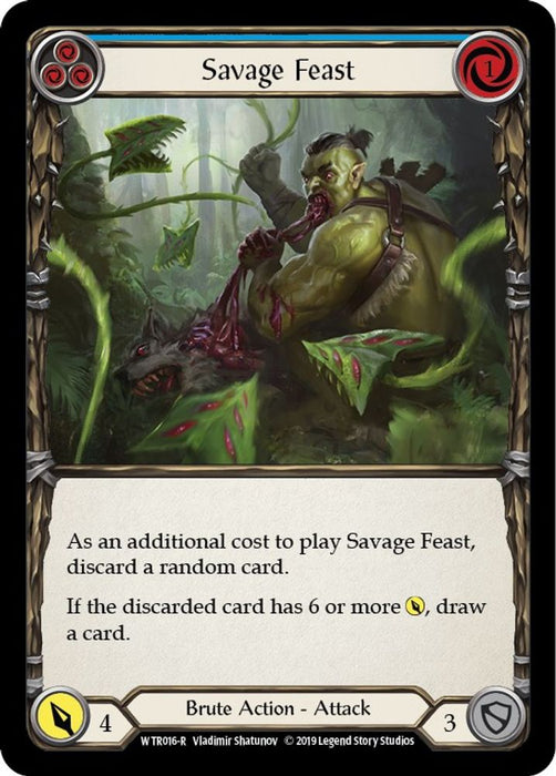 Savage Feast (Blue) (#WTR016) (Welcome to Rathe) Near Mint Unlimited Edition Rainbow Foil