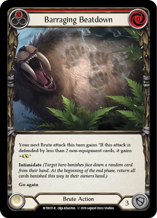 Barraging Beatdown (Red) (#WTR017) (Welcome to Rathe) Near Mint Unlimited Edition Rainbow Foil