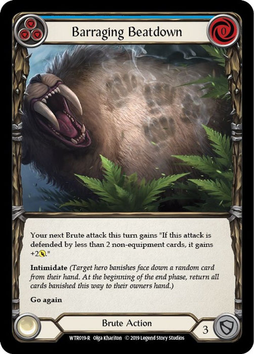 Barraging Beatdown (Blue) (#WTR019) (Welcome to Rathe) Near Mint Unlimited Edition Rainbow Foil