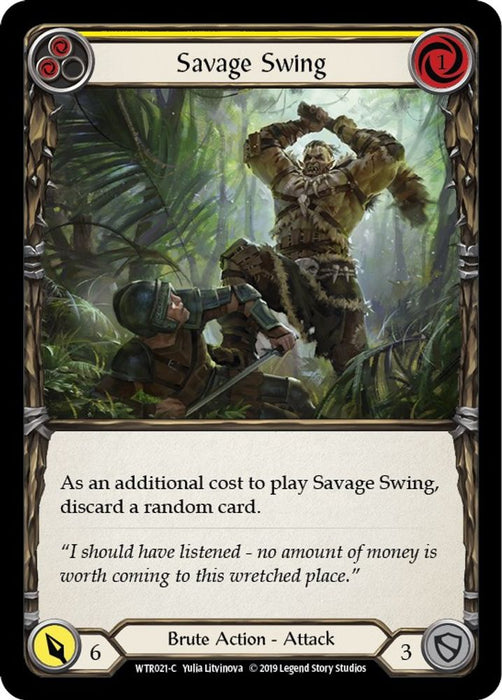 Savage Swing (Yellow) (#WTR021) (Welcome to Rathe) Near Mint Unlimited Edition Rainbow Foil