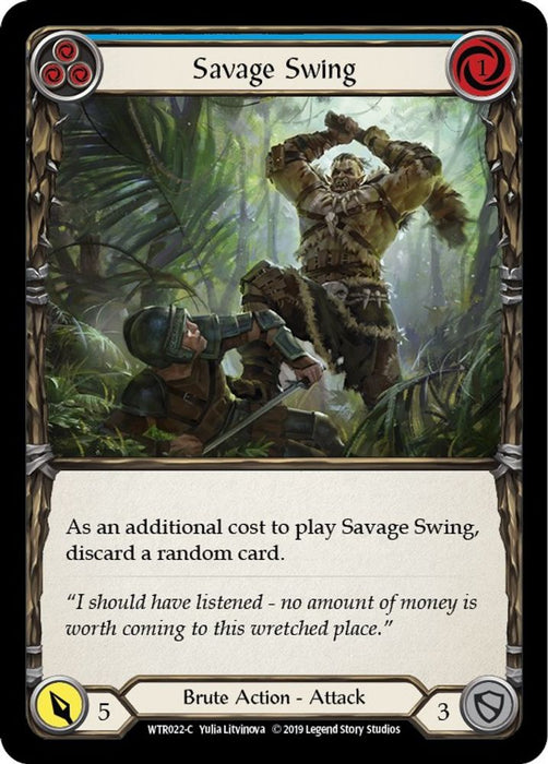 Savage Swing (Blue) (#WTR022) (Welcome to Rathe) Near Mint Unlimited Edition Rainbow Foil
