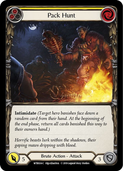 Pack Hunt (Yellow) (#WTR024) (Welcome to Rathe) Near Mint Unlimited Edition Rainbow Foil