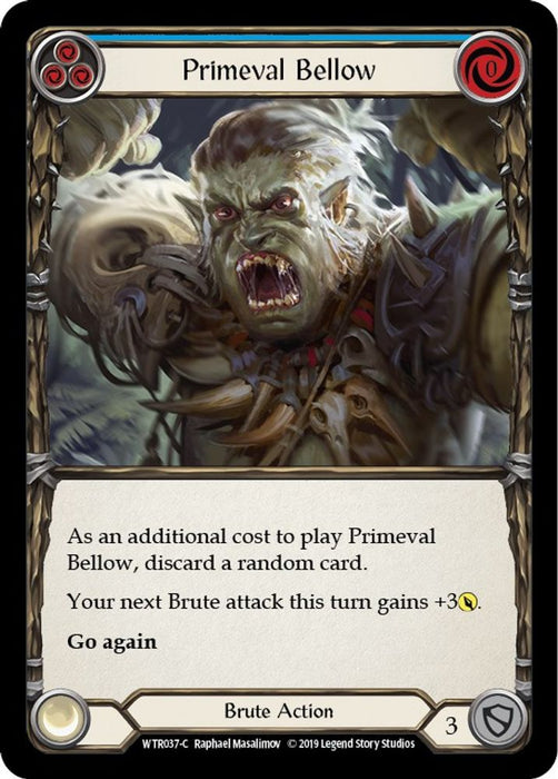 Primeval Bellow (Blue) (#WTR037) (Welcome to Rathe) Near Mint Unlimited Edition Rainbow Foil