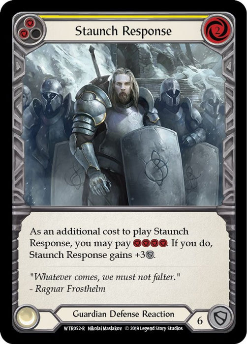 Staunch Response (Yellow) (#WTR052) (Welcome to Rathe) Near Mint Unlimited Edition Rainbow Foil