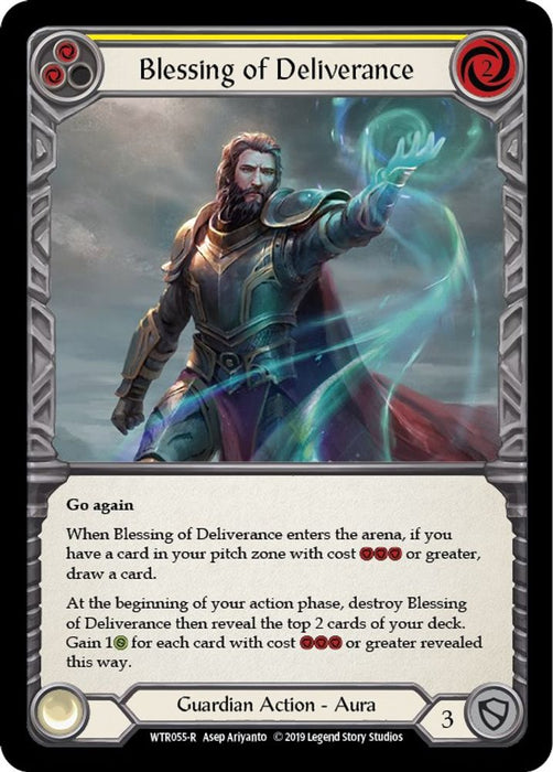 Blessing of Deliverance (Yellow) (#WTR055) (Welcome to Rathe) Near Mint Unlimited Edition Rainbow Foil
