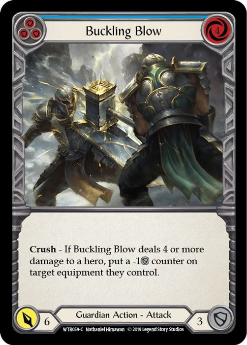 Buckling Blow (Blue) (#WTR059) (Welcome to Rathe) Near Mint Unlimited Edition Rainbow Foil