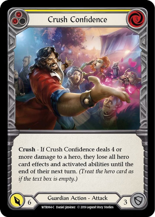 Crush Confidence (Yellow) (#WTR064) (Welcome to Rathe) Near Mint Unlimited Edition Rainbow Foil