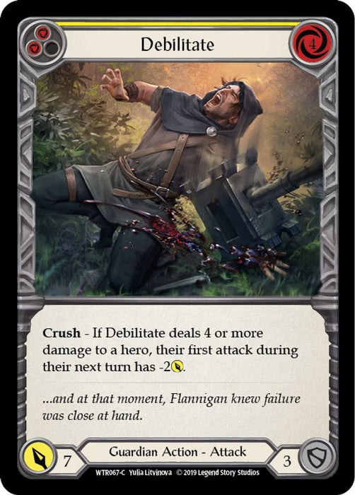 Debilitate (Yellow) (#WTR067) (Welcome to Rathe) Near Mint Unlimited Edition Rainbow Foil