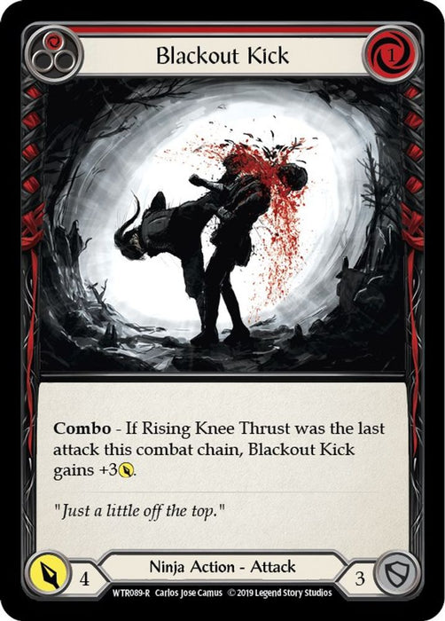 Blackout Kick (Red) (#WTR089) (Welcome to Rathe) Near Mint Unlimited Edition Rainbow Foil