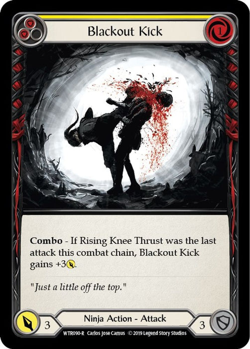 Blackout Kick (Yellow) (#WTR090) (Welcome to Rathe) Near Mint Unlimited Edition Rainbow Foil
