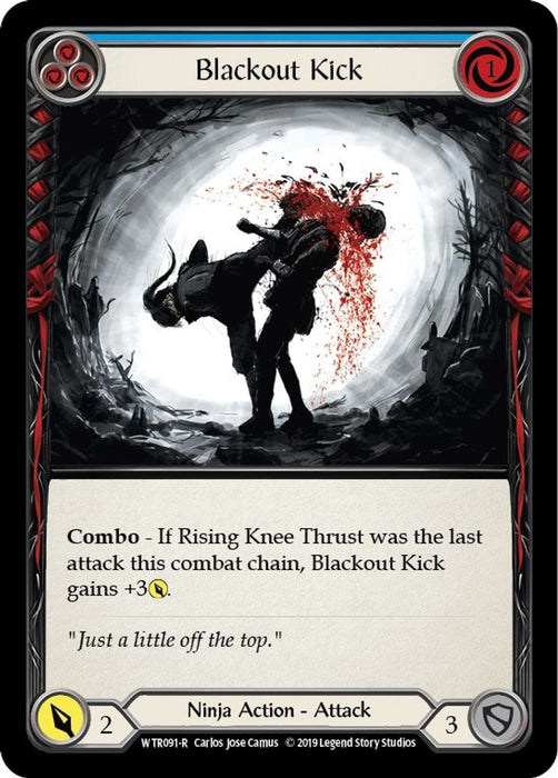 Blackout Kick (Blue) (#WTR091) (Welcome to Rathe) Near Mint Unlimited Edition Rainbow Foil