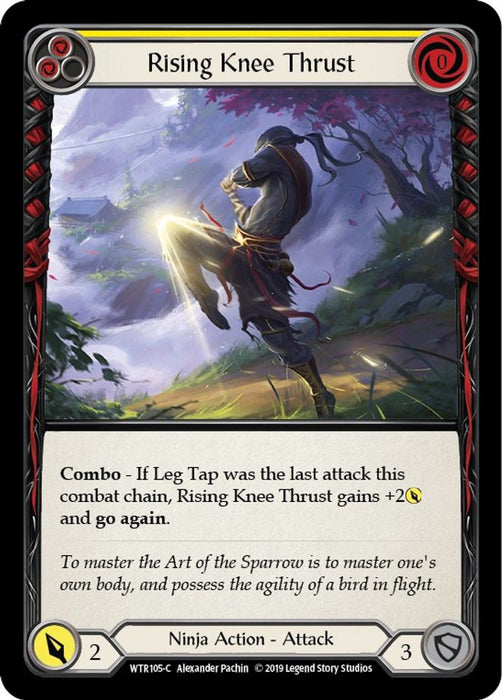 Rising Knee Thrust (Yellow) (#WTR105) (Welcome to Rathe) Near Mint Unlimited Edition Rainbow Foil