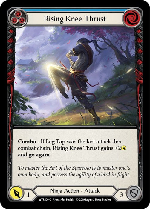 Rising Knee Thrust (Blue) (#WTR106) (Welcome to Rathe) Near Mint Unlimited Edition Rainbow Foil