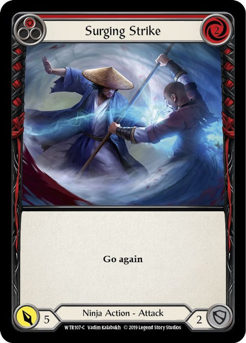 Surging Strike (Red) (#WTR107) (Welcome to Rathe) Near Mint Unlimited Edition Rainbow Foil