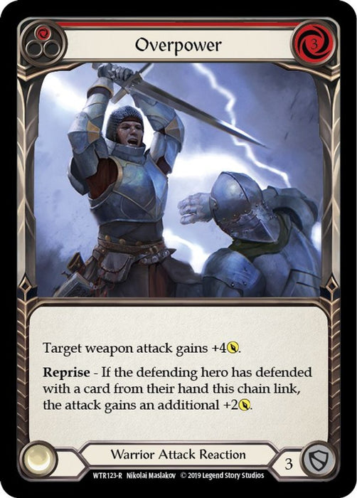Overpower (Red) (#WTR123) (Welcome to Rathe) Near Mint Unlimited Edition Rainbow Foil