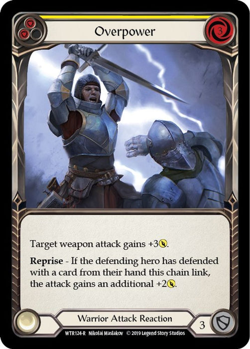 Overpower (Yellow) (#WTR124) (Welcome to Rathe) Near Mint Unlimited Edition Rainbow Foil