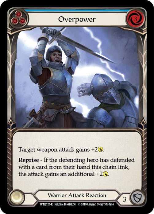 Overpower (Blue) (#WTR125) (Welcome to Rathe) Near Mint Unlimited Edition Rainbow Foil