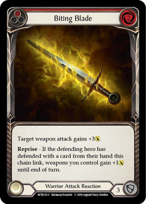 Biting Blade (Red) (#WTR135) (Welcome to Rathe) Near Mint Unlimited Edition Rainbow Foil