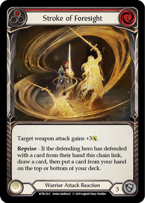 Stroke of Foresight (Red) (#WTR138) (Welcome to Rathe) Near Mint Unlimited Edition Rainbow Foil