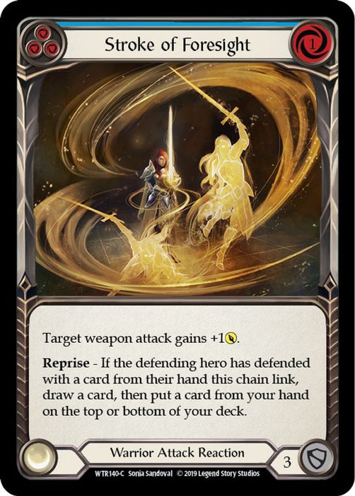Stroke of Foresight (Blue) (#WTR140) (Welcome to Rathe) Near Mint Unlimited Edition Rainbow Foil