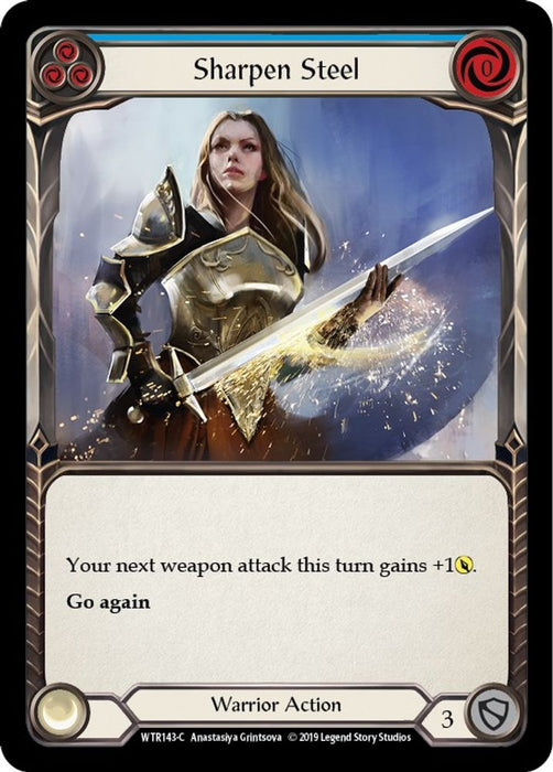 Sharpen Steel (Blue) (#WTR143) (Welcome to Rathe) Near Mint Unlimited Edition Rainbow Foil