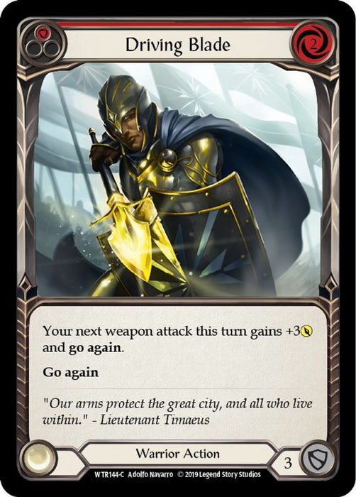 Driving Blade (Red) (#WTR144) (Welcome to Rathe) Near Mint Unlimited Edition Rainbow Foil