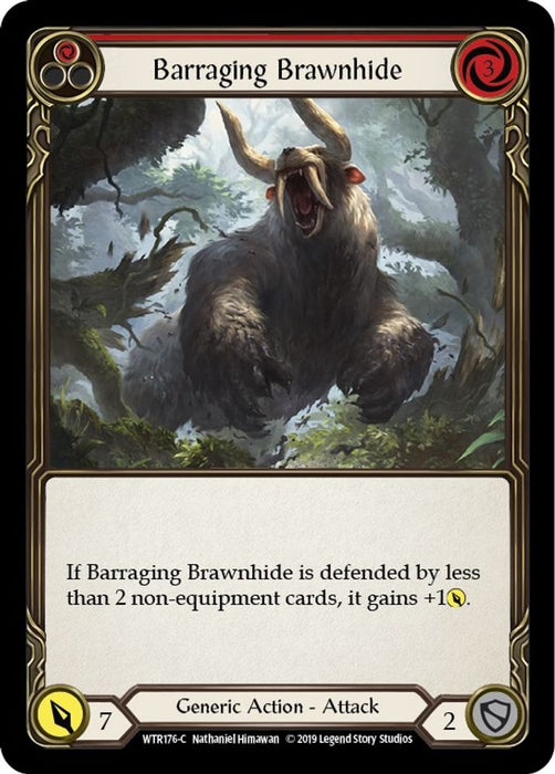 Barraging Brawnhide (Red) (#WTR176) (Welcome to Rathe) Near Mint Unlimited Edition Rainbow Foil