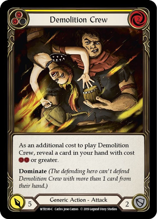 Demolition Crew (Yellow) (#WTR180) (Welcome to Rathe) Near Mint Unlimited Edition Rainbow Foil