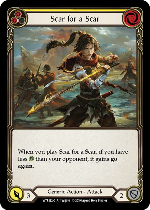 Scar for a Scar (Yellow) (#WTR192) (Welcome to Rathe) Near Mint Unlimited Edition Rainbow Foil