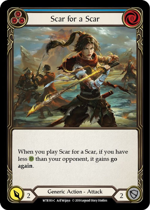Scar for a Scar (Blue) (#WTR193) (Welcome to Rathe) Near Mint Unlimited Edition Rainbow Foil