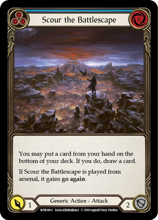 Scour the Battlescape (Blue) (#WTR196) (Welcome to Rathe) Near Mint Unlimited Edition Rainbow Foil