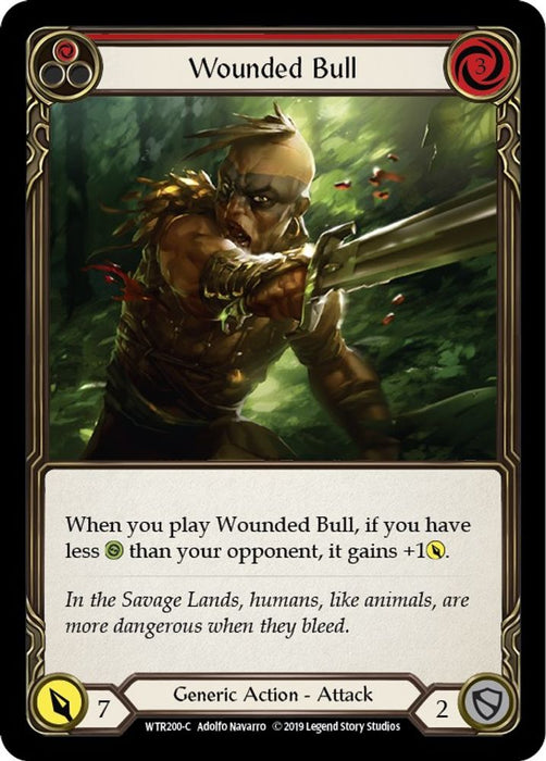 Wounded Bull (Red) (#WTR200) (Welcome to Rathe) Near Mint Unlimited Edition Rainbow Foil
