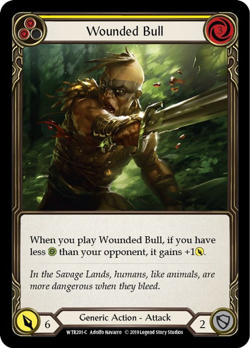 Wounded Bull (Yellow) (#WTR201) (Welcome to Rathe) Near Mint Unlimited Edition Rainbow Foil