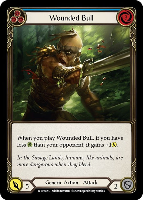 Wounded Bull (Blue) (#WTR202) (Welcome to Rathe) Near Mint Unlimited Edition Rainbow Foil
