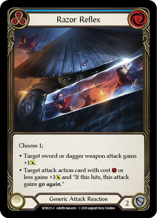 Razor Reflex (Blue) (#WTR211) (Welcome to Rathe) Near Mint Unlimited Edition Rainbow Foil