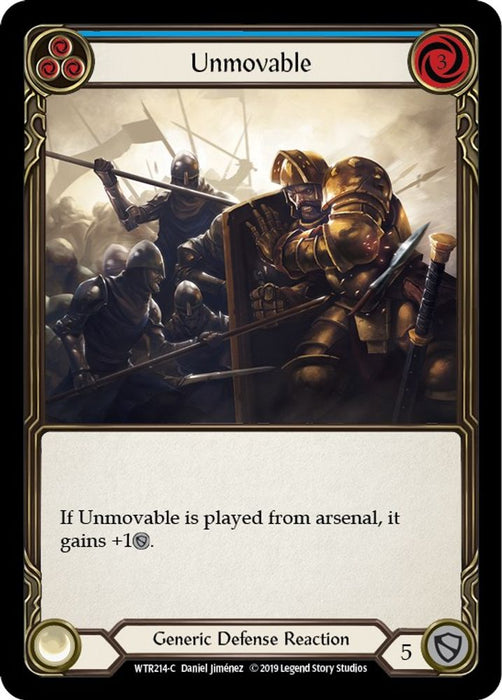 Unmovable (Blue) (#WTR214) (Welcome to Rathe) Near Mint Unlimited Edition Rainbow Foil