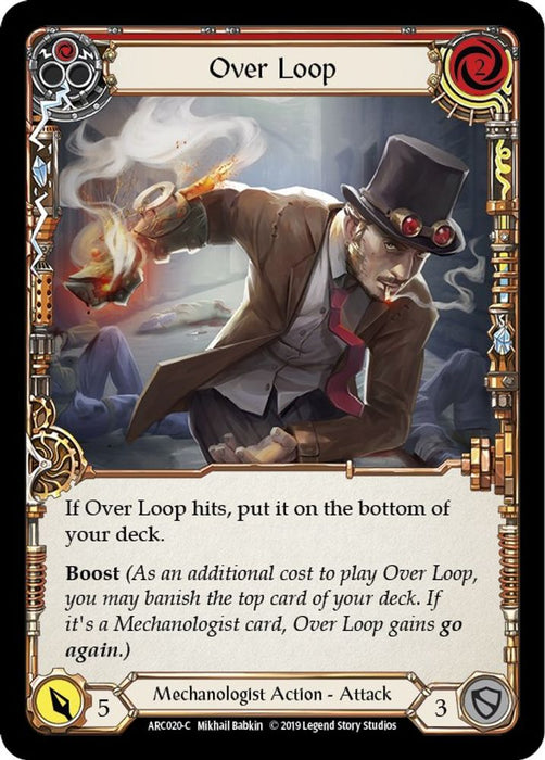 Over Loop (Red) (#ARC020) (Arcane Rising) Near Mint Unlimited Edition Rainbow Foil