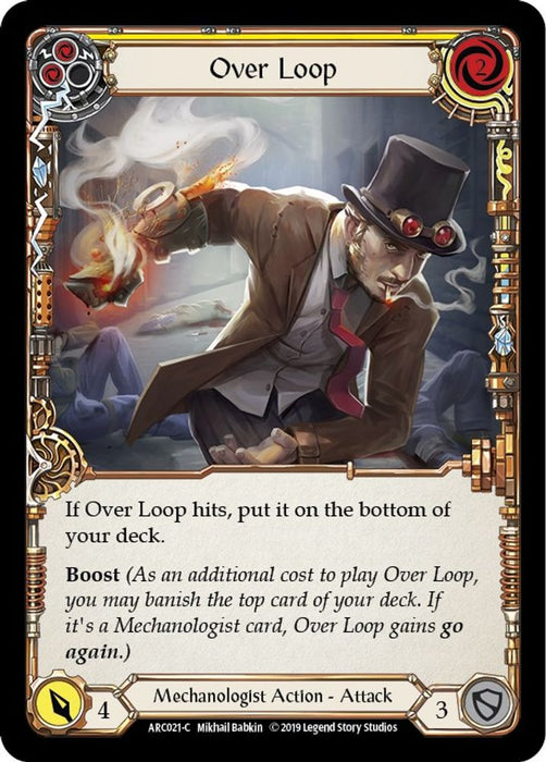 Over Loop (Yellow) (#ARC021) (Arcane Rising) Near Mint Unlimited Edition Rainbow Foil