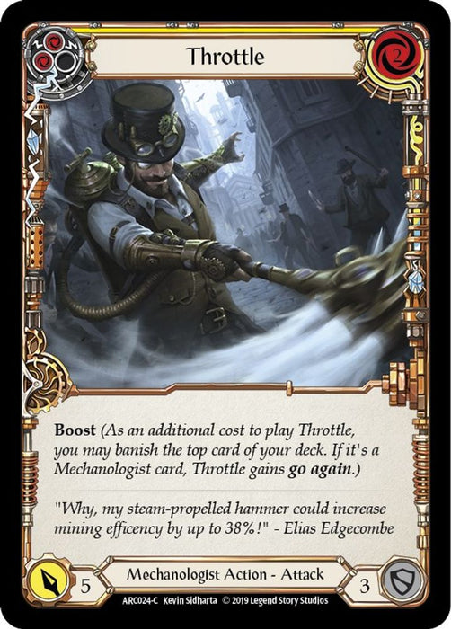 Throttle (Yellow) (#ARC024) (Arcane Rising) Near Mint Unlimited Edition Rainbow Foil