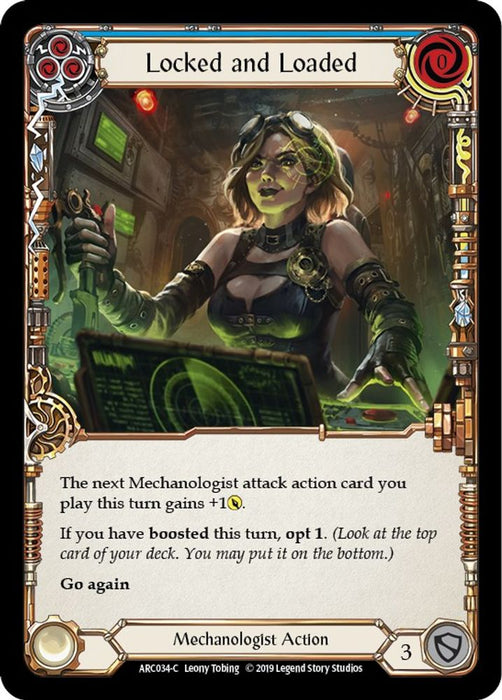 Locked and Loaded (Blue) (#ARC034) (Arcane Rising) Near Mint Unlimited Edition Rainbow Foil