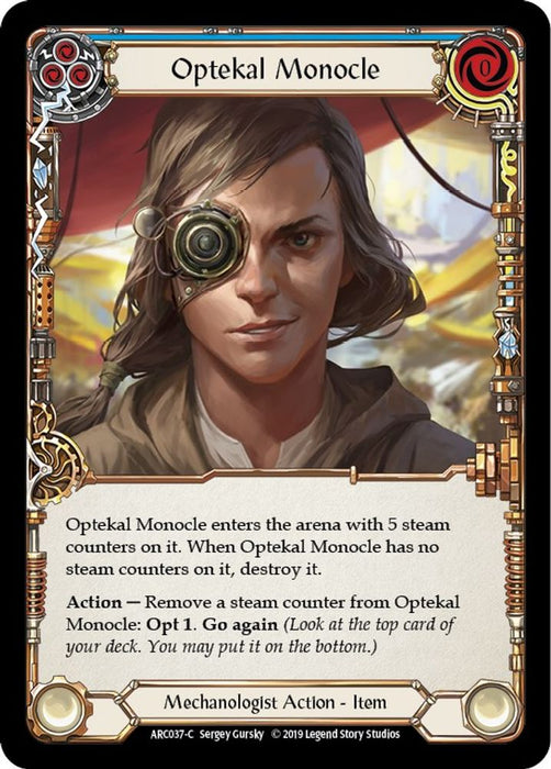 Optekal Monocle (#ARC037) (Arcane Rising) Near Mint Unlimited Edition Rainbow Foil