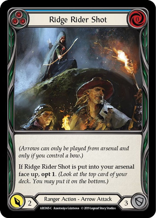 Ridge Rider Shot (Blue) (#ARC065) (Arcane Rising) Near Mint Unlimited Edition Rainbow Foil