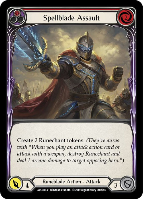 Spellblade Assault (Red) (#ARC085) (Arcane Rising) Near Mint Unlimited Edition Rainbow Foil