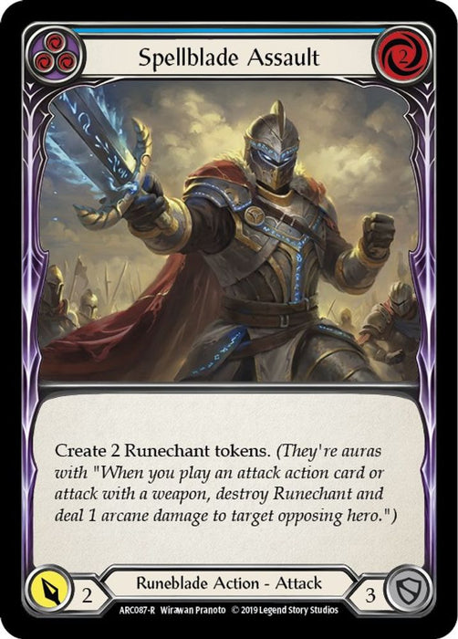 Spellblade Assault (Blue) (#ARC087) (Arcane Rising) Near Mint Unlimited Edition Rainbow Foil