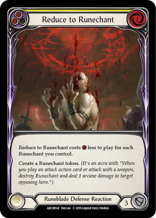 Reduce to Runechant (Yellow) (#ARC089) (Arcane Rising) Near Mint Unlimited Edition Rainbow Foil