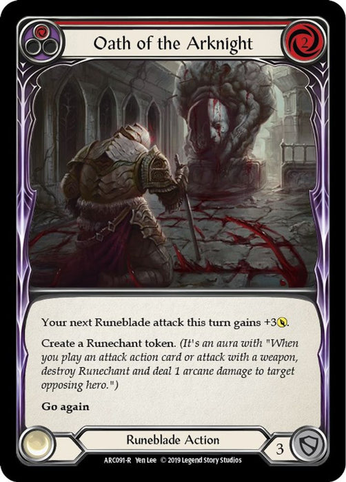 Oath of the Arknight (Red) (#ARC091) (Arcane Rising) Near Mint Unlimited Edition Rainbow Foil