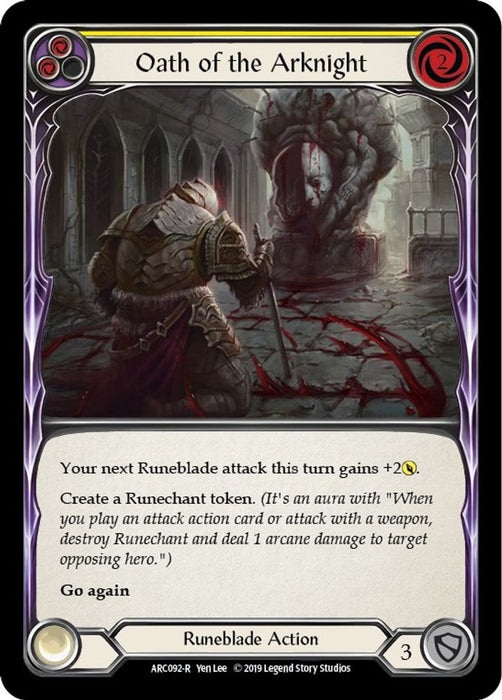 Oath of the Arknight (Yellow) (#ARC092) (Arcane Rising) Near Mint Unlimited Edition Rainbow Foil